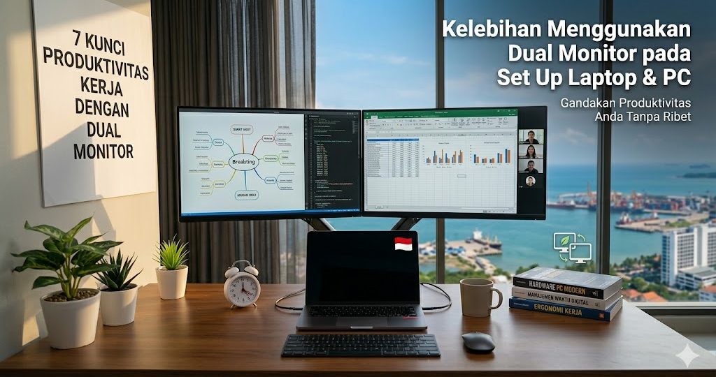 kelebihan menggunakan dual monitor pada set up laptop & PC