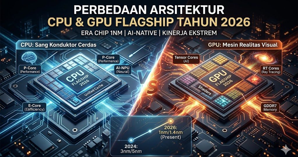 perbedaan arsitektur CPU & GPU flagship tahun 2026