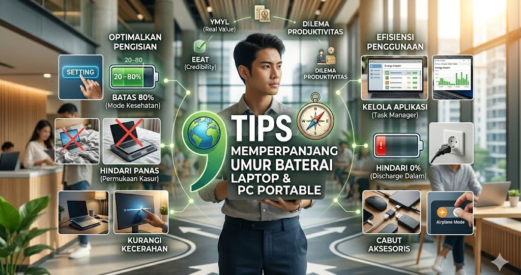 Tips Memperpanjang Umur Baterai Laptop & PC Portable